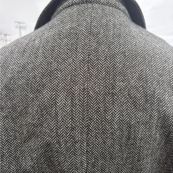 Vintage Herringbone Wool Coat Sz 12 - Picture 8 of 11